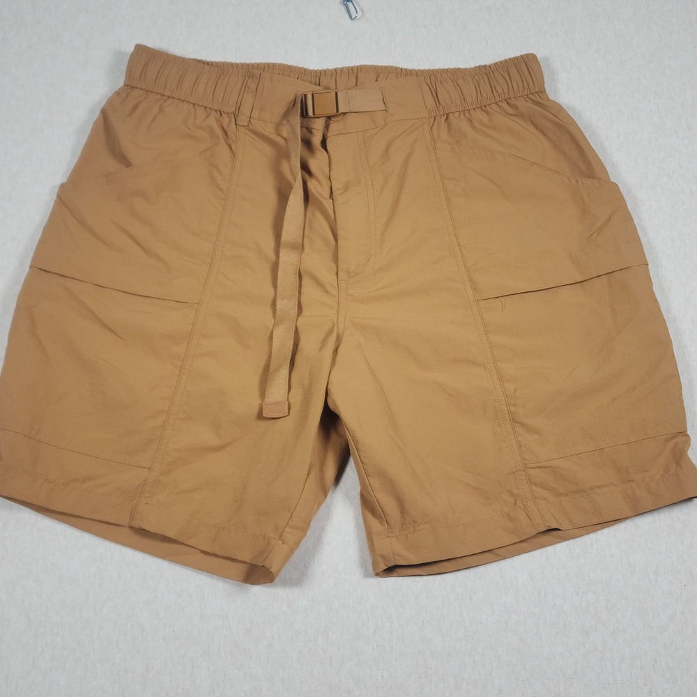 Eddie Bauer 100 Nylon Belted Hiking Shorts Mens Large Brown Tan Gorpcore